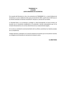 Citación a Junta Ordinaria de Accionistas 23 de abril de 2020