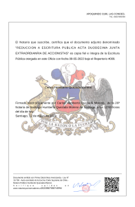 3. Reducción Parcial a Escritura Pública de Junta Extraordinaria de Accionistas - Aprobación de Inscripción de Transbank Como Emisor en CMF