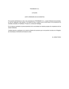 Citación a Junta Ordinaria de Accionistas 17 de abril de 2014