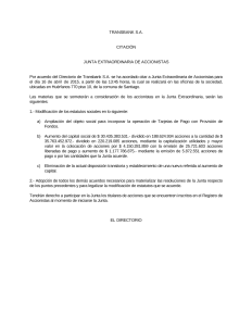 Citación a Junta Extraordinaria de Accionistas 16 de abril de 2015