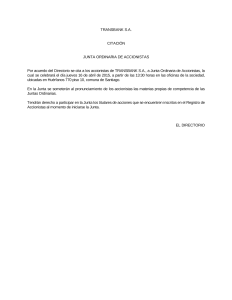 Citación a Junta Ordinaria de Accionistas 16 de abril de 2015