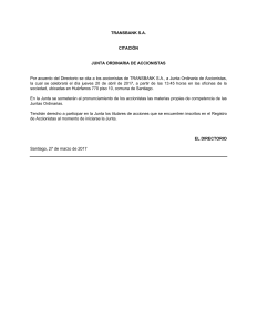Citación a Junta Ordinaria de Accionistas 20 de abril de 2017