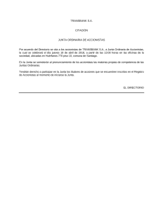 Citación a Junta Ordinaria de Accionistas 19 de abril de 2018